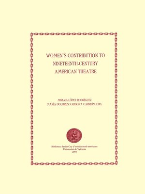 cover image of Women's Contribution to Nineteenth-century American Theatre